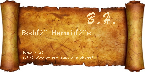 Bodó Hermiás névjegykártya